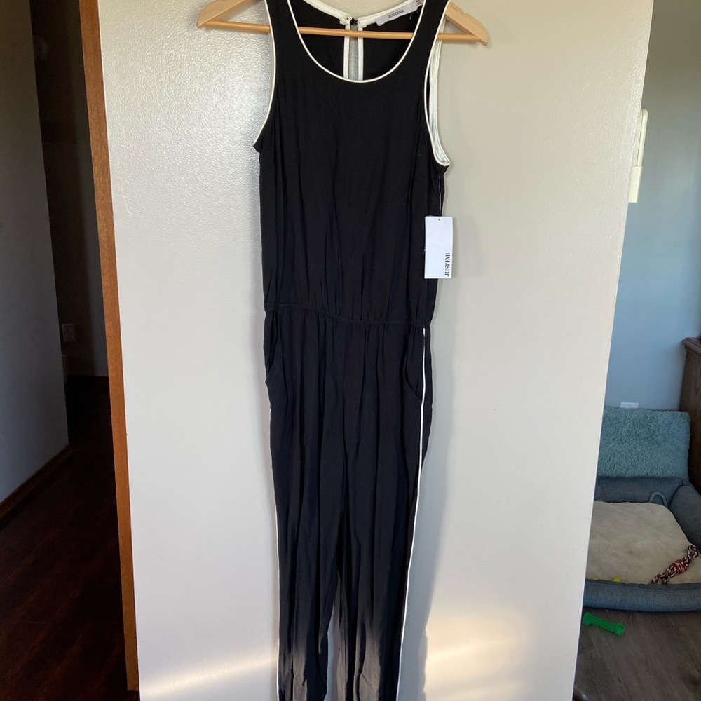 Black full length romper